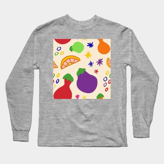 Cute Fruits in A Combo To Get Ready For The Summer Long Sleeve T-Shirt by Mochabonk